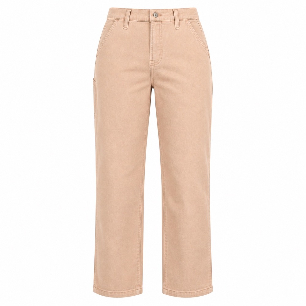 Old Navy Pants Sky-Hi Straight Carpenter Denim 0 Tan Peach Utility Workwear